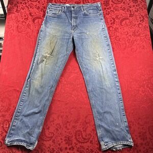 Carhartt FR Jeans Mens 36x36 USA MADE Mens Ripped Trashed Vintage FRB100 DNR